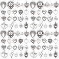 Youdiyla 80pcs Alloy Ancient Silvery Love Series Pendant Jewelry Making DIY Keychain Earrings Pendant Various Design Charms for Jewelry Making Bracelets Necklace (SN917) - color: SN917