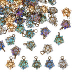 SUPERFINDINGS 40Pcs Wire Wrapped Star Pendants AB Color Electroplate Glass Charms Mixed Color Crystal Dangle Charms for Earring Bracelet Necklace Jewelry Making - color: Brozen