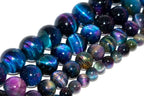 Natural Cat Eye Aurora Rainbow Tiger's Eye 6mm Smooth Round Beads Aka Galaxy Tiger's Eye Strand Smooth Plain Polished Round Ball Loose Gemstone Strand Beads, Jewelry Making 1 Strand 15 Inch