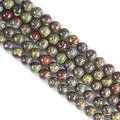 Natural Dragon Bloodstone Beads 8mm Round Stone Beads for DIY Bracelets Necklace Earrings Making 45pcs - color: Dragon Bloodstone, size: 8mm