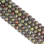 Natural Dragon Bloodstone Beads 8mm Round Stone Beads for DIY Bracelets Necklace Earrings Making 45pcs - color: Dragon Bloodstone, size: 8mm