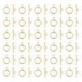 UNICRAFTALE 30 Sets Stainless Steel Toggle & Round IQ Clasps - Golden Necklace Toggle Clasps & Jewelry Connectors for DIY Jewelry Making - size: 18.5mm long