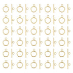 UNICRAFTALE 30 Sets Stainless Steel Toggle & Round IQ Clasps - Golden Necklace Toggle Clasps & Jewelry Connectors for DIY Jewelry Making - size: 18.5mm long