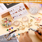 TOHONGADON 674 Pcs Lip Gloss Charms, Keychain Making Kit, Bag Charm Kit with 3 Kinds of Crystal Stones, 322 Charms, 12 Keychain Clips, Key Ring Jewelry Plier, Extender Chain for DIY Crafting - color: 674 Pcs Keychain