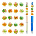 20Pcs 16mm Flowers Plants Focal Round Beads for Pens Garden Fancy Space Beads for DIY Craft Beadable Pens Keychain Bracelet Necklace Earrings Jewelry Making - color: Flowers Plants