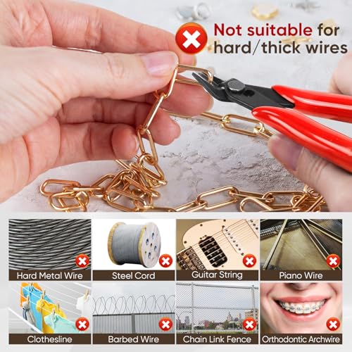 5 Inch Flush Cutters, 1 Pack Micro Wire Cutters, Sharp Zip Tie Cutter, Precision Wire Cutters for Crafting, Jewelry Making, Plastic Models, 3D Print, Electronics, Floral (Red) - color: Red ( 1 Pack )