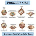 BENECREAT Abalone Shell Charms, Paua Shell Pendant Shell Charms for Jewelry Making - color: 4 Style Connector