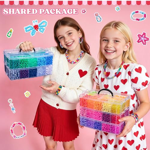 Umikk 15,000 Pony Beads Bulk, 50 Colors 6x9mm Plastic Kandi Beads for Bracelets Making Hair Braiding Rave Kandi Jewelry Crafts Gifts (8.6LB) - color: 50colors15000pcs