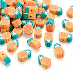 50PCS Handmade Polymer Clay Beads Pineapple Slice Shape Loose Beads Fruit Theme Spacer Beads for DIY Bracelet Necklace Earring Charm Jewelry Making Hole 1.6mm - color: Pineapple