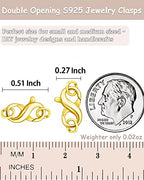 Dailyacc S925 Double Opening Lobster Clasp Sterling Silver and Gold Necklace Bracelet Extender Clasps and Closures for DIY Jewelry - color: Gold 3Pcs, size: 13mm × 7mm