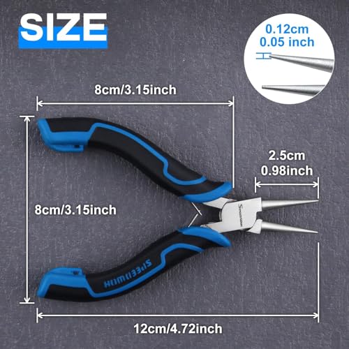 SPEEDWOX 5-Inch Round Nose Pliers for Jewelry Making Mini Wire Looping Pliers Ultra-Precision Round Nose Winding with Tapering and Non-Serrated Jaws for Wire Wrapping, Jump Rings Making, DIY Craft - style: Round Nose Pliers