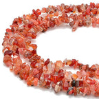 PLTbeads 5-8mm Natral Healing Gemstone Waist Bracelets Necklace Kit Irregular Stone DIY Crafts Design Jewelry Making 1 Strand per Bag Approxi 34 inch (Red Agate Chips) - color: Red Agate Chips