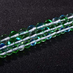 60PCS 6mm Gemstone Green Angel Aura Round Stone Polished Mermaid Aura Moonstone Bead Smooth Stone Loose Beads Crystal Quartz for DIY Jewelry Making 1 Strand 15” - color: Green, size: 6mm
