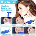 Ear Piercing Gun with Piercing Tools Kit, Professional Ear Nose Piercing Gun Machine with Stainless Steel Piercing Studs, Crystal Earrings Set for At Home Salon Earlobe Cartilage Helix Tragus Piercing - color: Blue Gun with Ear Studs