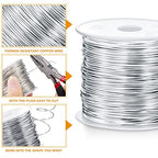 Funrous 5 Rolls 5 Size Jewelry Wire 18, 20, 22, 24, 26 Gauge Copper Wire Kit Jewelry Beading Bendable Craft Metal for Making Crafts, Sculpting with a Pliers(Silver) - color: Silver
