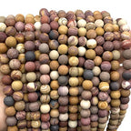 ABCGEMS Velvet-Matte-Finished American Sunset Mookaite Beads (Enhance The Stone's Inherent Texture and Nature Hues with a Non-Glare Aesthetic) Smooth Round 8mm (Non-Shiny) - color: Sunset Mookaite (From USA)