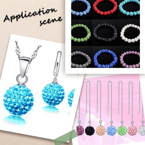 50PCS 20MM Blue Rhinestone Sparkly Beads with Hole Round Resin Bubblegum Disco Ball Shiny Crystal Charms Loose Spacer Bead Bulk for Jewelry Making Bracelets Earrings Keychains DIY Crafts - color: Blue, size: 20mm 50pcs