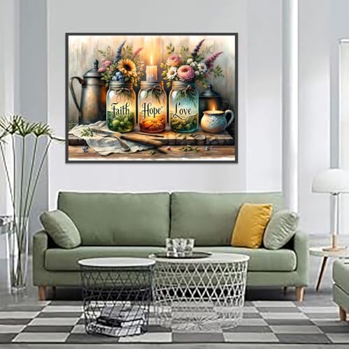 Axquilon Diamond Art Kits for Adults, Inspirational Diamond Painting Kits for Beginners, 5D Vase Round Full Drill Gem Art for Adults, Paint by Diamonds Pictures DIY Crafts Kits 16x12inch - color: Inspirational Vase