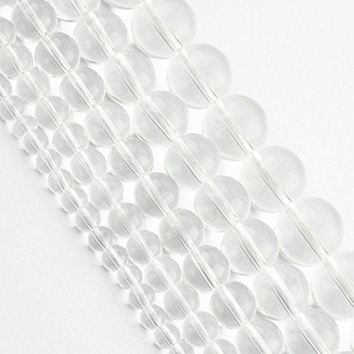 Natural Gemstone Clear Transparent Round Crystal Loose Beads Bijoux DIY Jewelry Choker Necklace Earrings Dangle Charms Making Findings/Accessories 1 Strand 15.5 inches (4mm, Transparent) - color: Transparent, size: 4mm