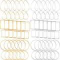 PAGOW 72 pcs Earring Beading Hoop, Hypoallergenic Teardrop Square Round Beading Hoops for Jewelry Making, Earrings Beading Hoop Bulk for DIY Crafts Accessories Supplies (Gold, Silver) - color: 72pcs,teardrop,square,round