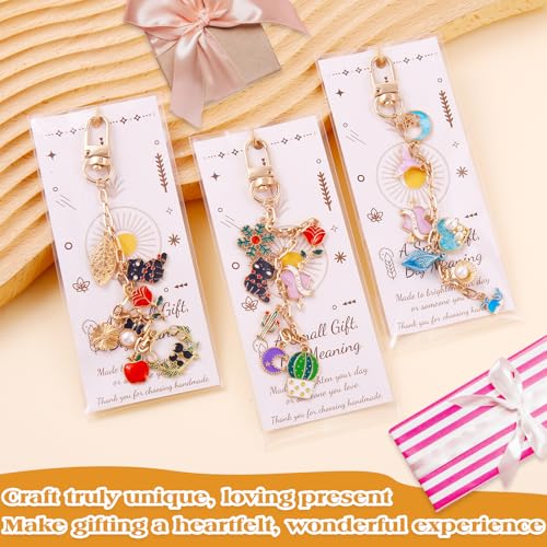 TOHONGADON 285 Pcs Keychain Making Kit, Bag Charm Kit with 92 Charms, 22 Keychain Clips, Key Ring Jewelry Plier, Extender Chain, Letter Beads for DIY Crafting and Jewelry Making - color: 285 Pcs Keychain