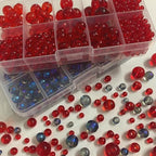 Gocelyn 476PCS Round Crystal Glass Beads for Jewelry Making(Red), Glass Spacer Loose Beads for Crafts Bracelets Necklaces Charms Pendants Friendship 4/6/8/10/12mm - color: Round Glass Beads: Red