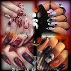 50pcs 3D Black Spider Nail Charms & Gems - Halloween DIY Nail Art Supplies - color: Spider-1