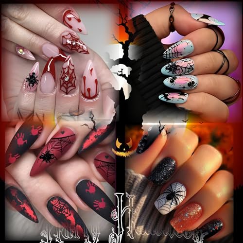 50pcs 3D Black Spider Nail Charms & Gems - Halloween DIY Nail Art Supplies - color: Spider-1