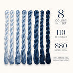 Natural 100% Silk Thread, Handmade Embroidery Thread Silk Floss 8 Colors 110m Each (73) - color: 73
