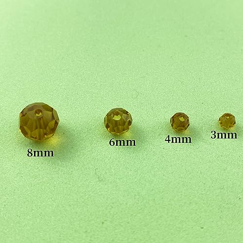 100pcs 8mm Round Crystal Glass Beads Round Faceted Spacer Beads for Jewelry Making Bracelet Earring Necklace Wind Chimes Suncatchers DIY Craft Making Supplies(Coffee Series) - color: Coffee Series, size: 8mm