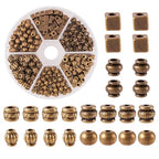 Craftdady 360Pcs Antique Bronze 6 Styles Spacer Beads Tibetan Metal Tiny Column Barrel Round Drum Cube Loose Beads for Jewelry Making Hole: 1-2.5mm - color: 6 Styles, 360Pcs, Antique Bronze