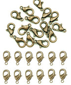 MSCFTFB 300 Pieces Mini Lobster Clasps Metal Lobster Claw Clips Fastener Hooks for Bracelet Necklace Choker Jewelry Making Findings DIY Keychain Bag Phone Dangle Charms (6x12mm,Antique Bronze) - color: Bronze