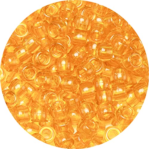 Eppingwin Beads and Bead assortments (1000 Pony Beads-Yellow Transparent)… - color: Yellow transparent, size: Medium Pack