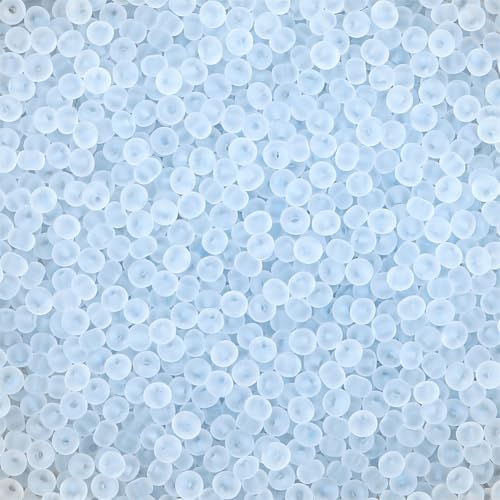 4mm Frosted Glass Seed Beads Bulk, 1000pcs Small Round Glass Bead Matte Loose Spacer Beads for Beading, Friendship Bracelet, Pendants, Key Chains, Necklaces, Hairpins, Light Blue - color: Light Blue
