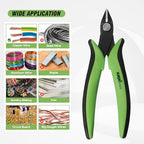 KATA Micro Flush Cutters, 5-inch Precision Wire Cutter, Anti-Slip Side Cutting Pliers for Electronics, Zip Ties, Copper Wire - color: 1pc