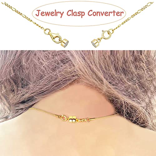 Magnetic Necklace Clasps and Closures 18K Gold and Silver Plated Bracelet Converter Clasp,Suitable for Necklaces Chain Extender - color: 18Pcs | 6Gold & 6Silver