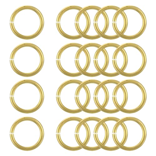 uxcell 20Pcs Open Jump Rings, 20mm/0.79" OD Brass Jump Ring Connectors 2.5mm Thick O Rings for Necklaces Bracelet Jewelry Making Keychain DIY Craft, Gold Tone - size: 20mmx2.5mm