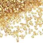 uxcell 1400Pcs Glass Bugle Beads, 1.5x1.5mm Tube Mini Loose Glass Seed Spacer Bead for DIY Earrings Necklaces Bracelets Jewelry Making (Gold Tone) - color: Gold Tone, size: 1.5x1.5mm