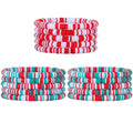 Ornaland Heishi Surfer Bracelets Set Polymer Clay Heishi Beads Stretch Bracelets Multi-Layer Stackable Friendship Bracelets Bohemia Summer Beach Jewelry for Women - color: Christmas style