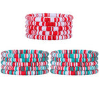 Ornaland Heishi Surfer Bracelets Set Polymer Clay Heishi Beads Stretch Bracelets Multi-Layer Stackable Friendship Bracelets Bohemia Summer Beach Jewelry for Women - color: Christmas style