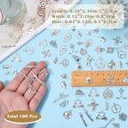 Charms for Jewelry Making Bulk Antique Silver Tibetan Alloy Pendants Love Word for Earring Bracelet Necklace - style: Sport
