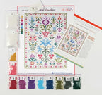 AllAboutEmbroideryUA Bead Embroidery kit Floral Quaker QA-4121 Beaded Cross Stitch Sampler