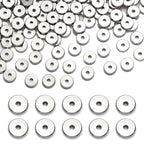 100pcs Silver Plated Brass Flat Disc Spacer Beads for DIY Bracelet, Necklace Jewelry Making (Silver-8mm) - color: Silver-8mm