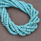 BONNY BOXX Natural 5 * 8mm Blue Turquoise Rondelle Beads, Natural Abacus Disk Stone Beads Loose Spacer Gemstone Beads for DIY Bracelet Necklace Jewelry Making - color: Blue Turquoise, size: 5*8MM