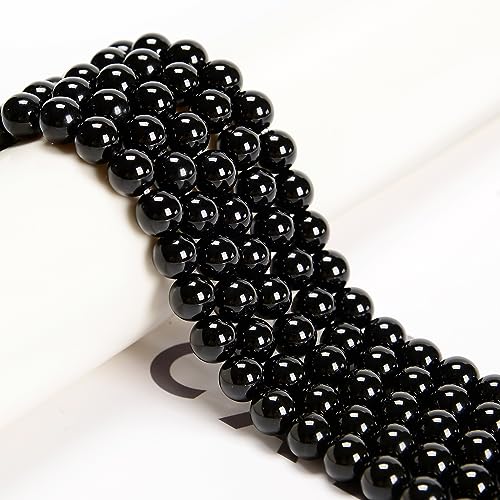65Pcs Black Onyx Agate 6mm Beads Natural Stone Round Gemstone Genuine Real Stone for DIY Bracelet Jewelry String Making - color: Black Onyx Agate, size: 6mm