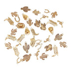 Julie Wang 100 Grams Alloy Western Cowboy Cowgirl Charms Antique Silver Gold Color Boot Hat Pendants for Necklace Earrings Bracelet Jewelry Making Women Gifts Craft DIY Findings - color: Antique Gold