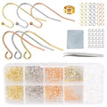 Rose Gold Earring Hooks - 630 pcs Earring Making kit with 14k Gold Hypoallergenic Earring Hooks, Jump Rings and Clear Rubber Earring Backs for DIY Jewelry Making - color: Regular Mixed Color