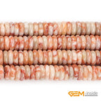 GEM-Inside 2x6mm Natural Red Crazy Lace Agate Stone Heishi Disc Rondelle Spacer Beads for Jewelry Making Full 15" Strand Energy Stone Healing Power Crystal - color: Red Crazy Lace Agate
