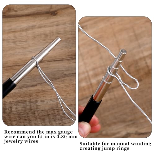 2 Pack Coil Jig Tool Set, Stainless Steel Micro 1.5mm-10mm Wire Looping Winding Rod, Wire Looping Wrapping Step Mandrel, 10 Sizes Round Multi Jump Ring Mandrel Wire Looping Rods Forming Rings Tool