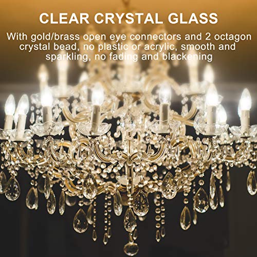 AHIER 10Pcs Clear Crystal Teardrop Chandelier Prism Pendants Shiny Glass Crystals Beads for Light Lamp, Jewelry Making. (Teardrop)